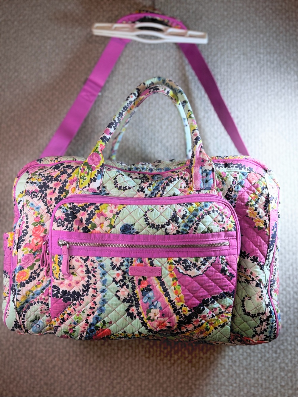 Vera Bradley Iconic Deluxe Weekender Travel Bag in Wildflower Paisley Pattern